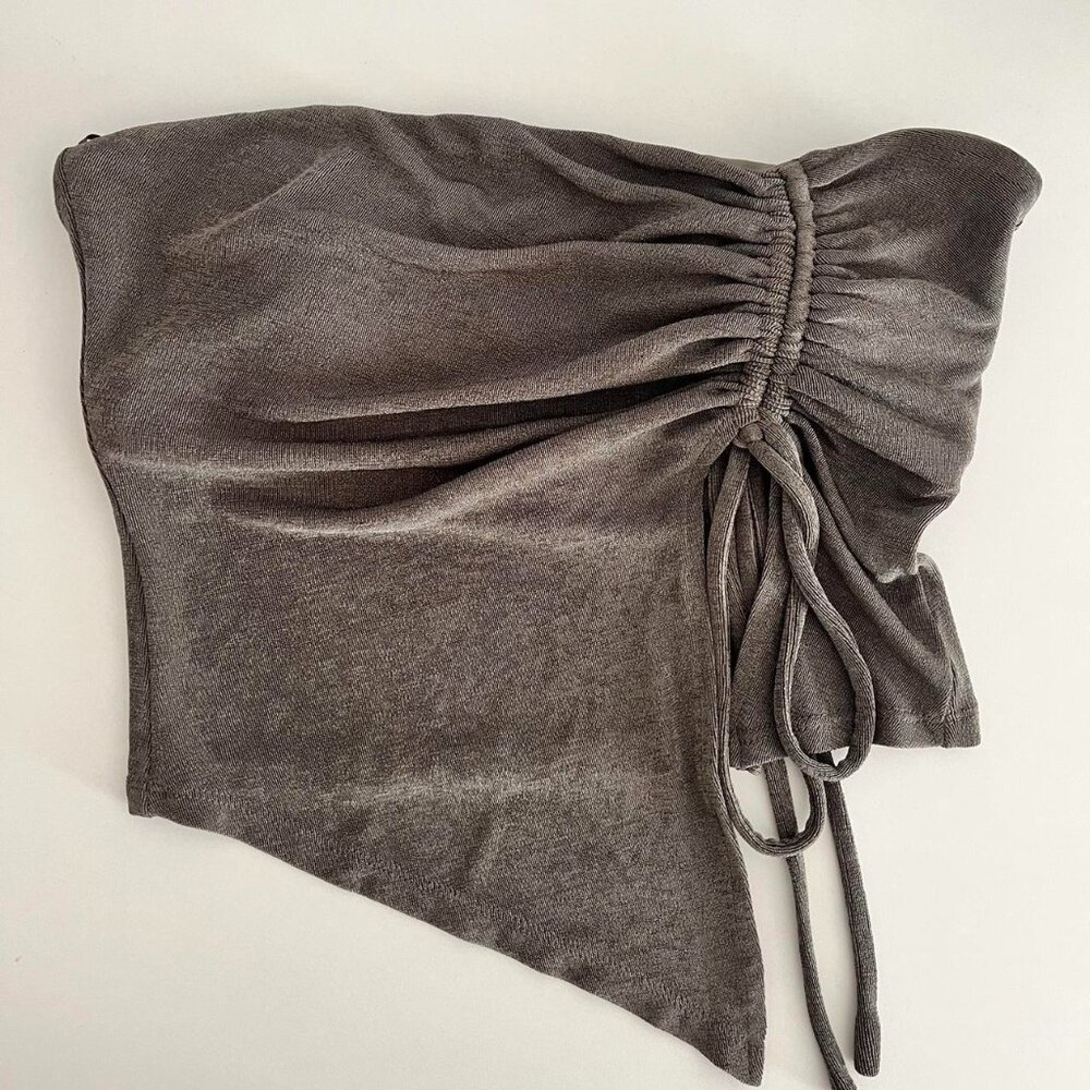 Metallic Asymmetrical Tube Top Size Small